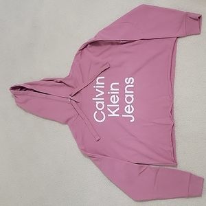 Calvin Klein pink cropped hoodie